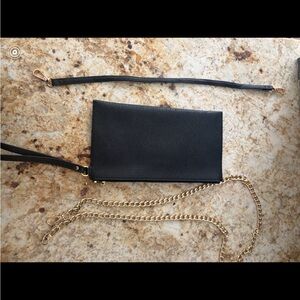 Michael Kors Black Wristlet with Gold Chain